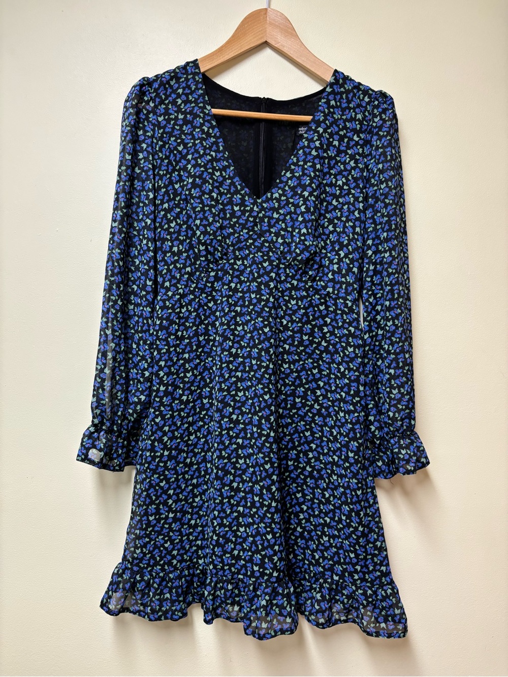 Nobody’s Child Mini Tea Dress Blue Green Ditsy Floral  Size 8 NWT - Picture 6 of 15